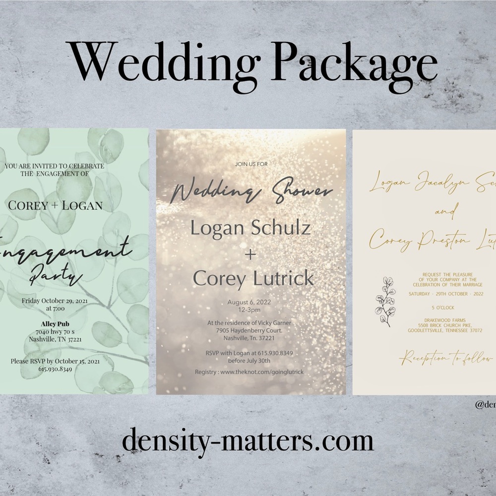 Custom designed wedding stationary